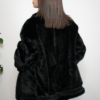 Pelliccia Ecologica Nera con Chiusura Zip