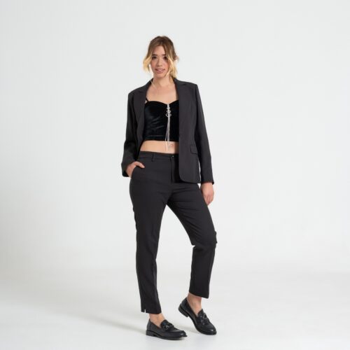 Completo Tailleur Nero con Pantalone Slim