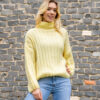 Maglione a Collo Alto in Maglia Morbida - Giallo Pastello