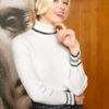 Maglione Donna a Collo Alto con Dettagli a Contrasto - Stile Casual Chic