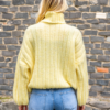 Maglione a Collo Alto in Maglia Morbida - Giallo Pastello