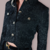 Completo in Tweed Nero con Riflessi Metallizzati