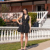 Mini Abito Blazer Nero con Bottoni Dorati
