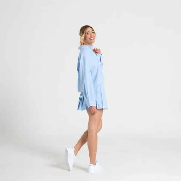 Abito Chemisier Azzurro in Cotone Leggero