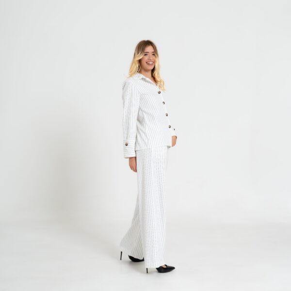 Completo Donna a Righe Bianche e Grigie – Chic Effortless