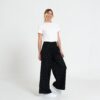 Pantaloni Palazzo Neri con Micro Strass