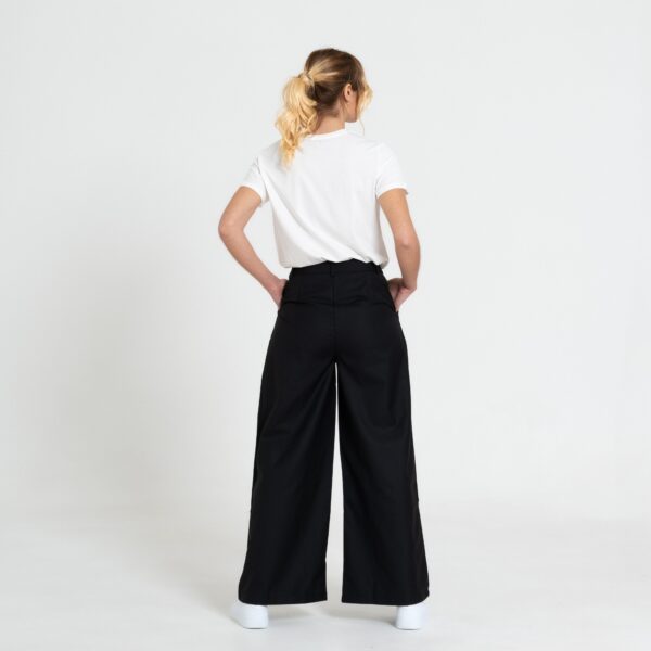 Pantaloni Palazzo Neri con Micro Strass