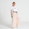 Pantaloni Palazzo Rosa Cipria con Vita Alta