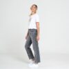 Jeans Grigi con Applicazione Strass Frontale