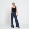 Pantaloni a Gamba Larga con Righe Verticali