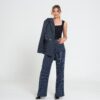Pantaloni a Gamba Larga con Righe Verticali