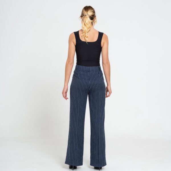 Pantaloni a Gamba Larga con Righe Verticali
